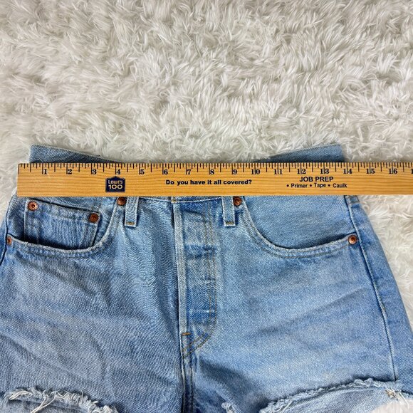 Levi's Women's 501 Original Shorts Medium Indigo Pattern Size 26 EUC - Picture 9 of 9